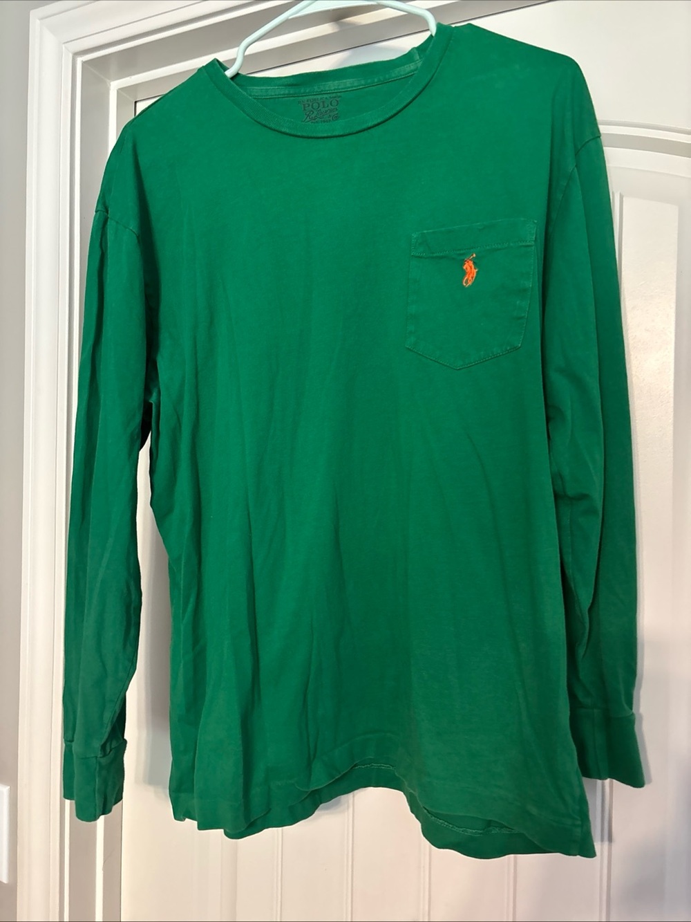 Polo by Ralph Lauren Green Crewneck Tee with Orange Size Print